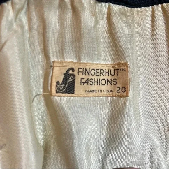 Vintage 1960's Fingerhut Fashion Jackie O Black Coat Black w/ Metal Buttons - Picture 9 of 14